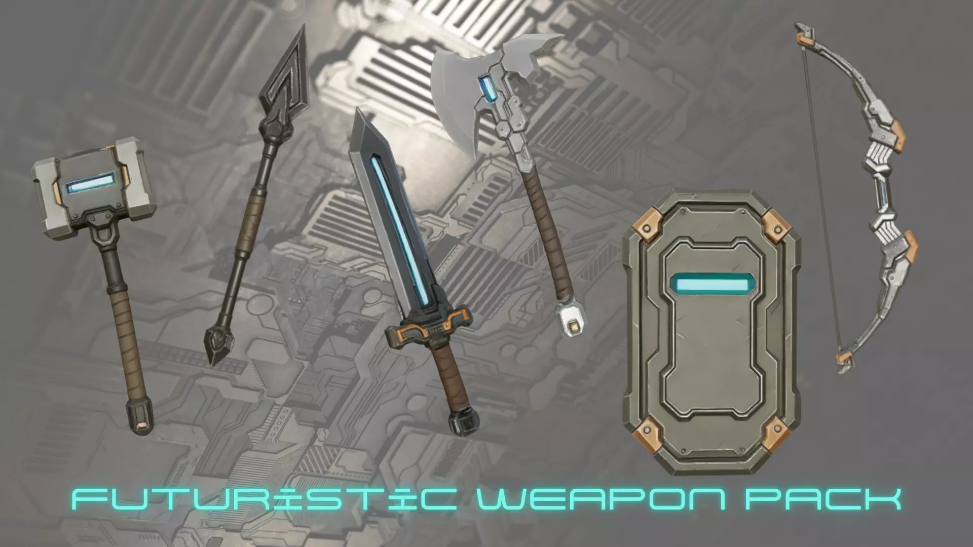 Futuristic Weapon Pack 6 Stylized SF Weapons 3D Models Free 3D model