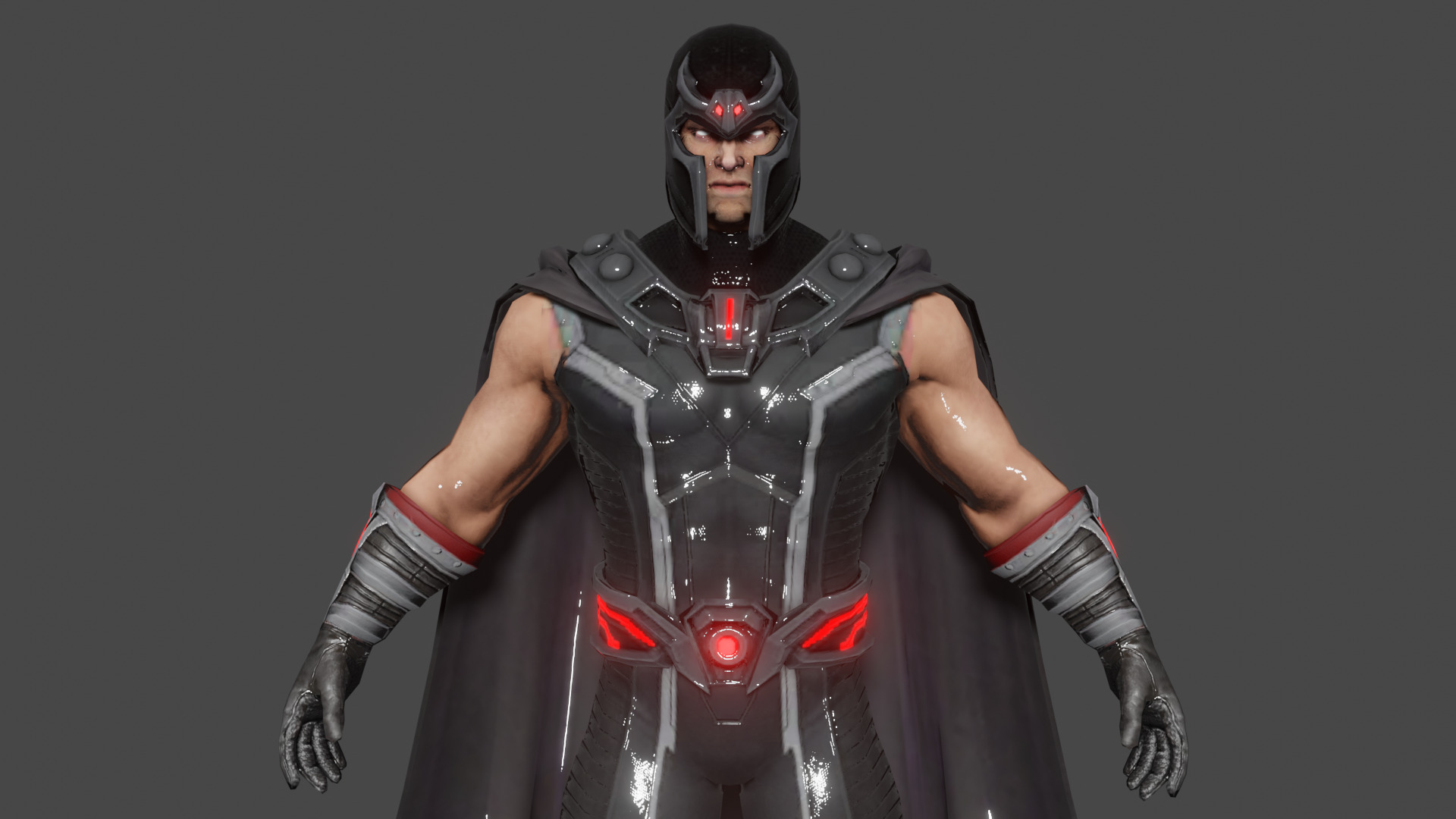 Magneto Low-poly 3D model_1