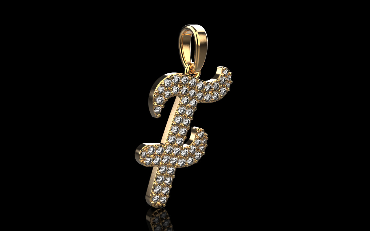 Initial letter F model 1139 3D print model_1