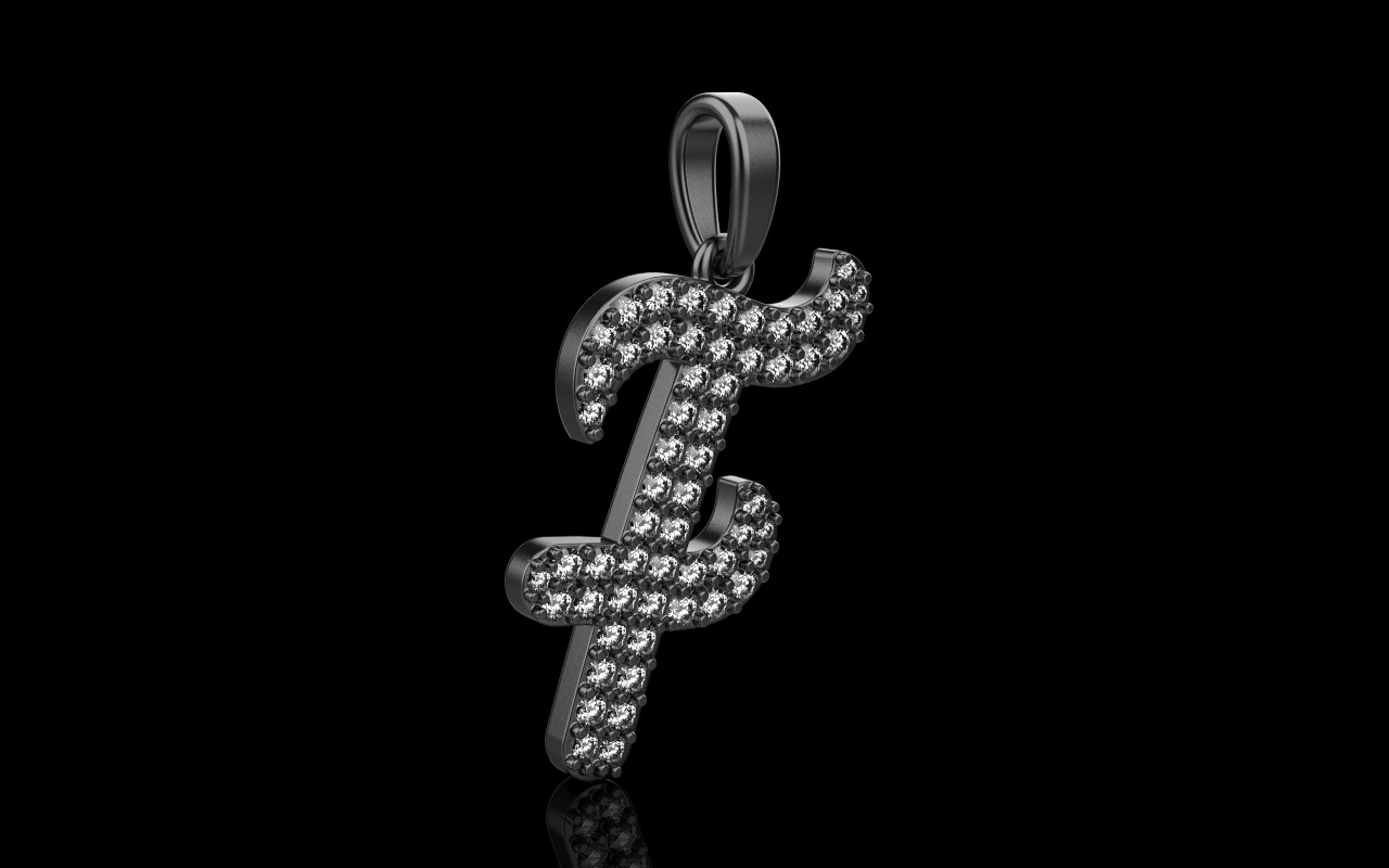 Initial letter F model 1139 3D print model_19