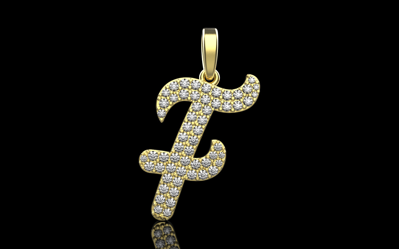 Initial letter F model 1139 3D print model_11