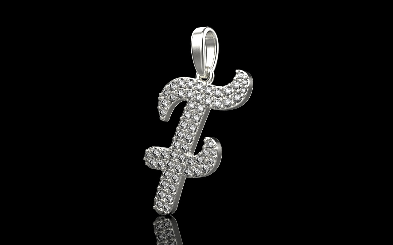 Initial letter F model 1139 3D print model_25