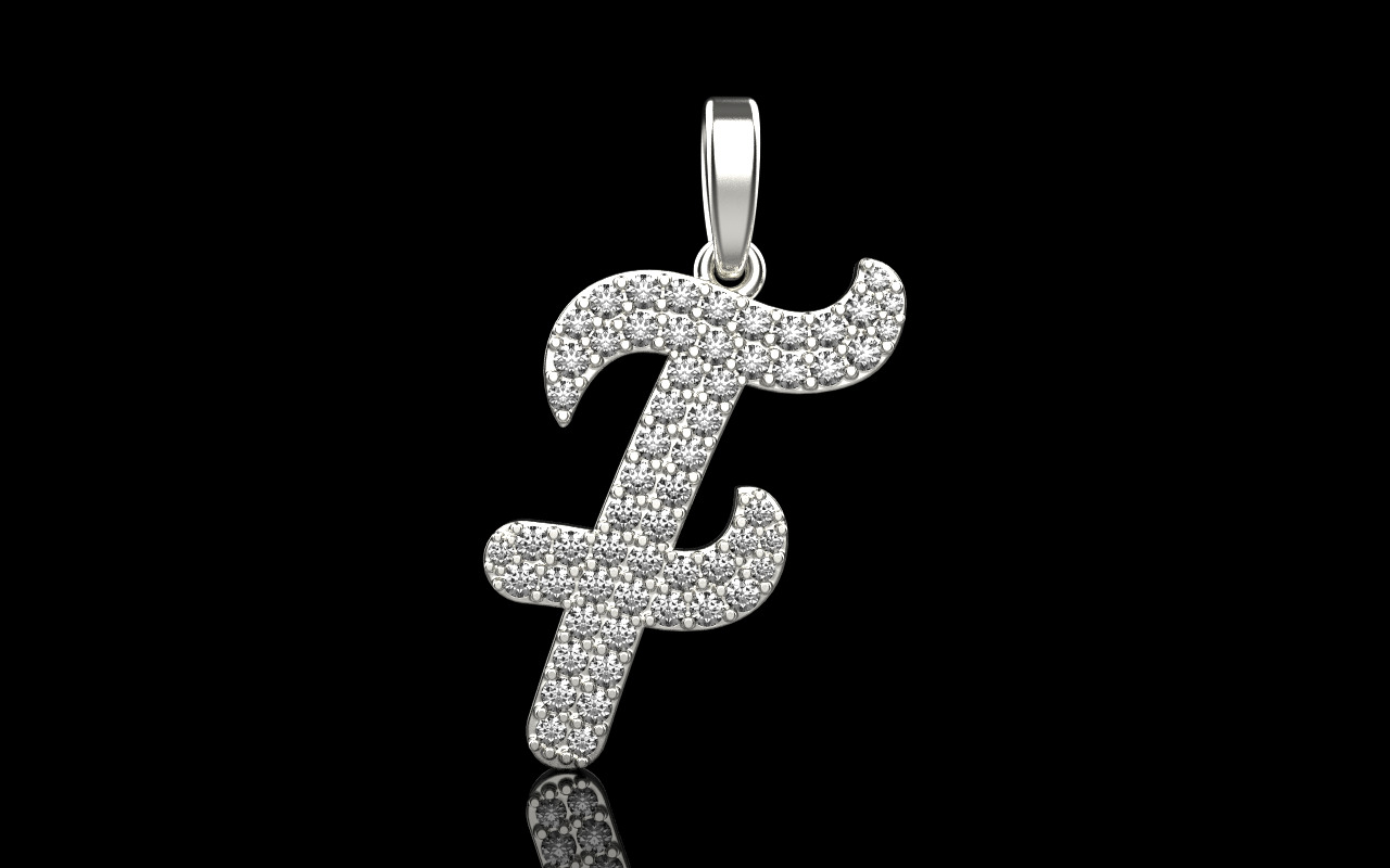 Initial letter F model 1139 3D print model_14