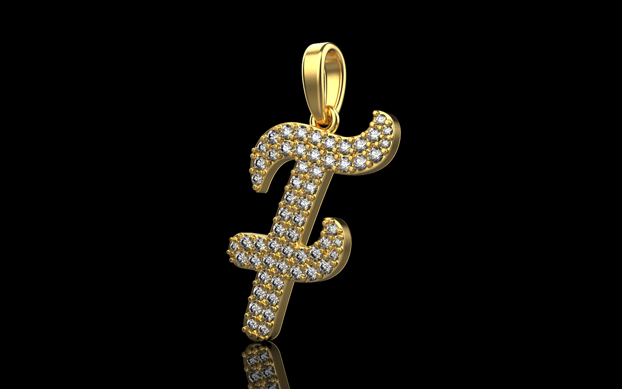 Initial letter F model 1139 3D print model_21