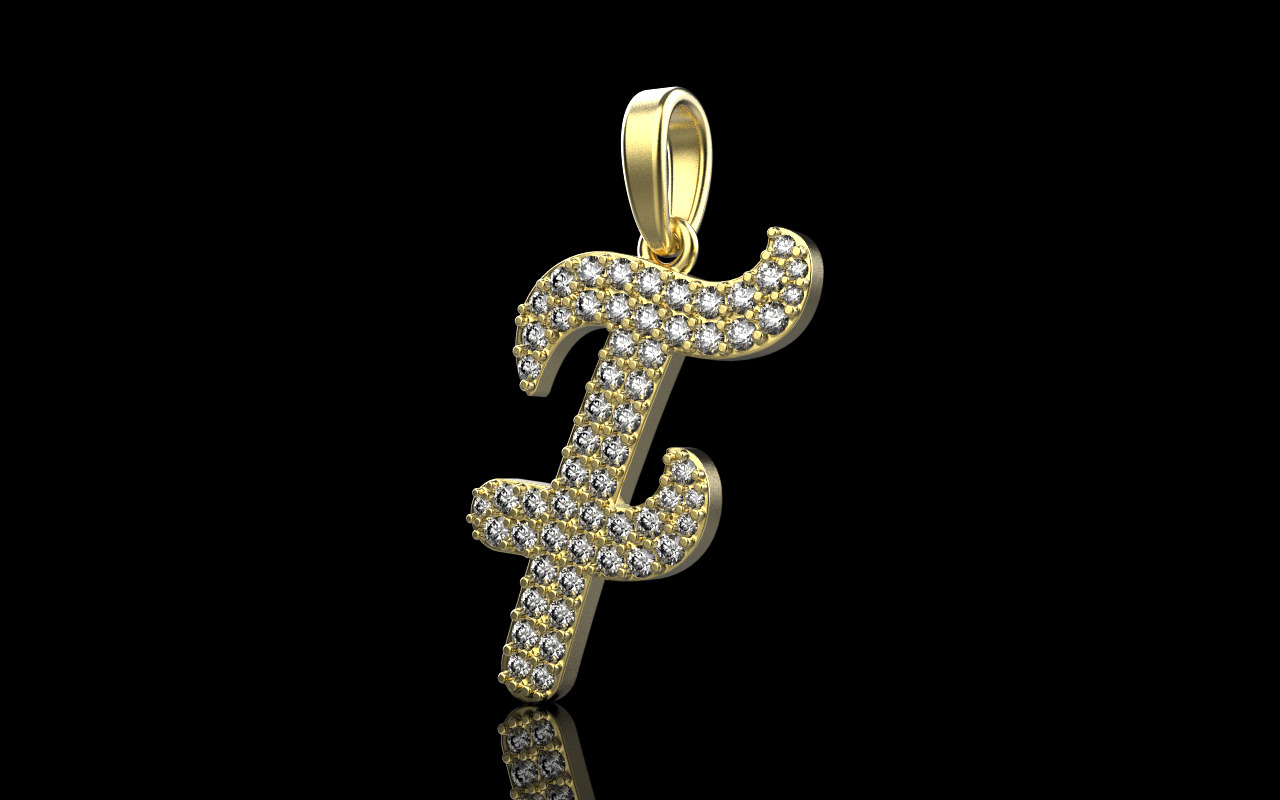 Initial letter F model 1139 3D print model_22