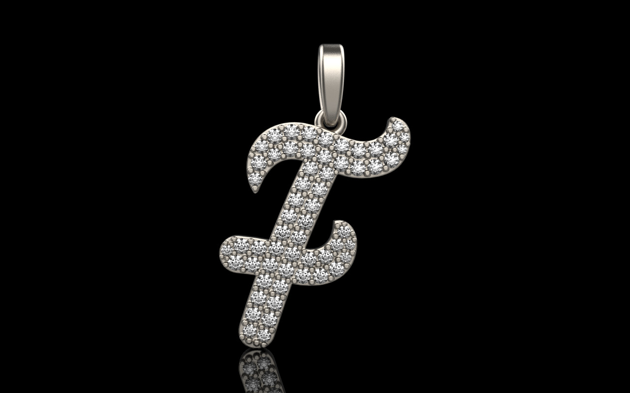 Initial letter F model 1139 3D print model_12