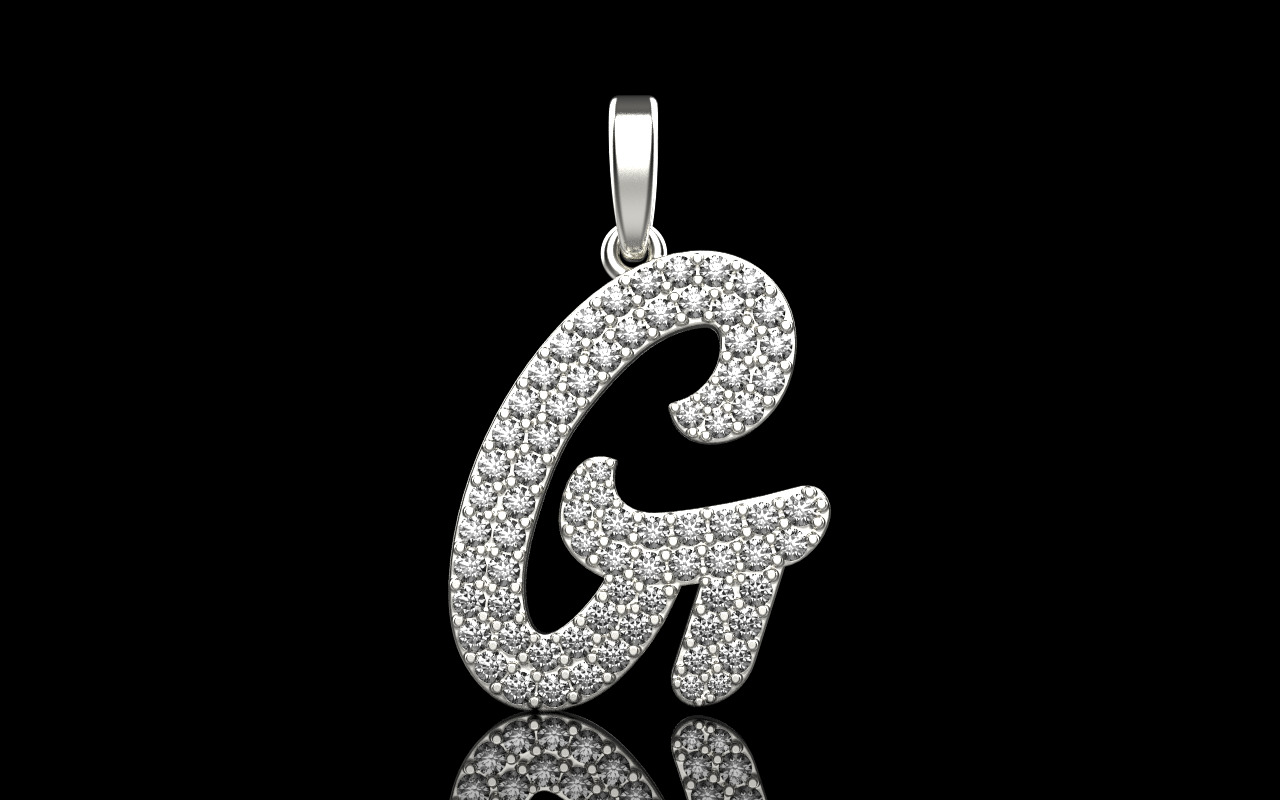 Initial letter G model 1140 3D print model_13