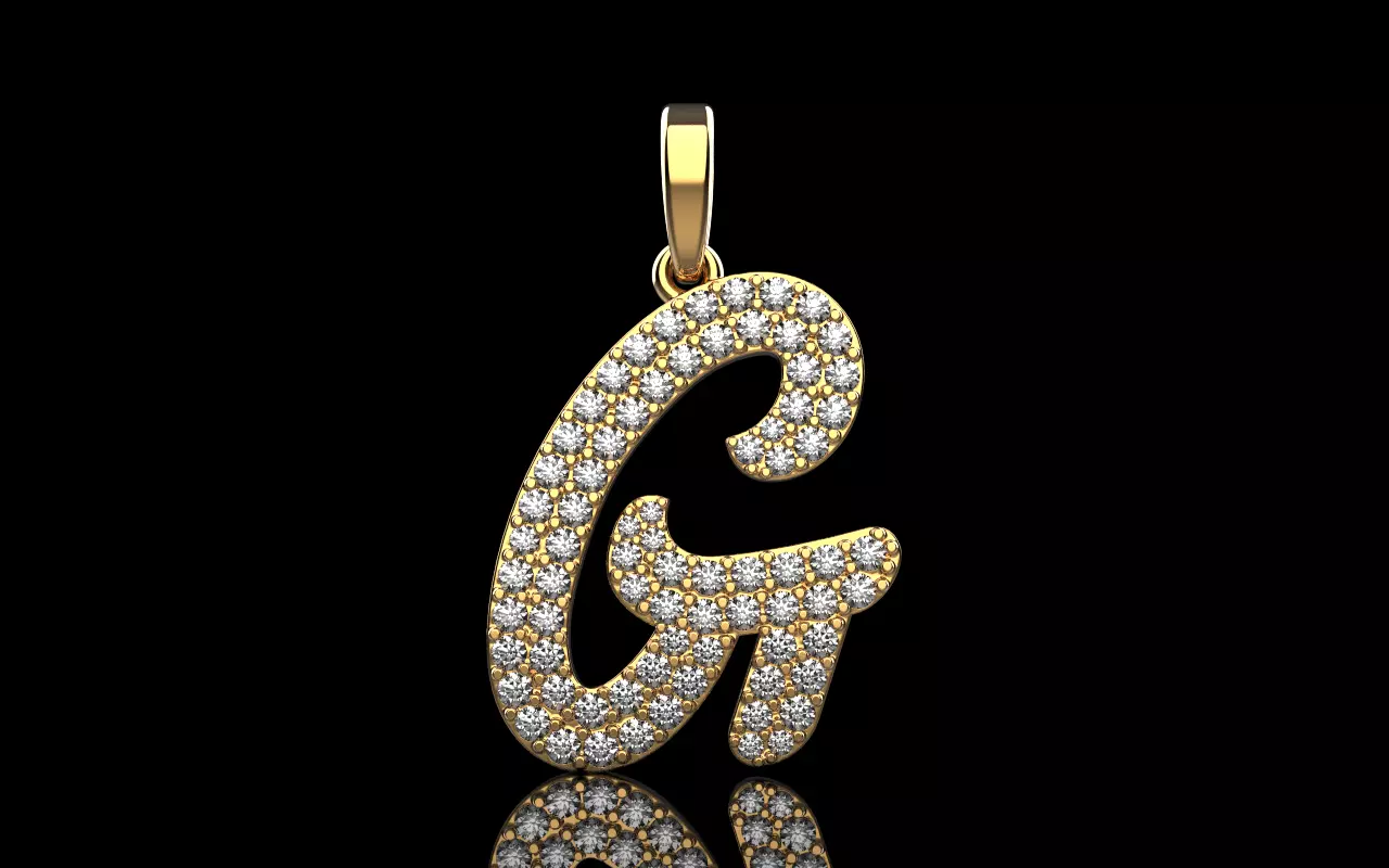 Initial letter G model 1140 3D print model_0