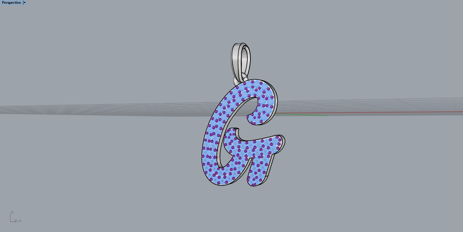 Initial letter G model 1140 3D print model_8