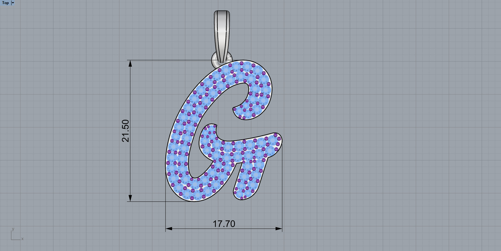 Initial letter G model 1140 3D print model_5