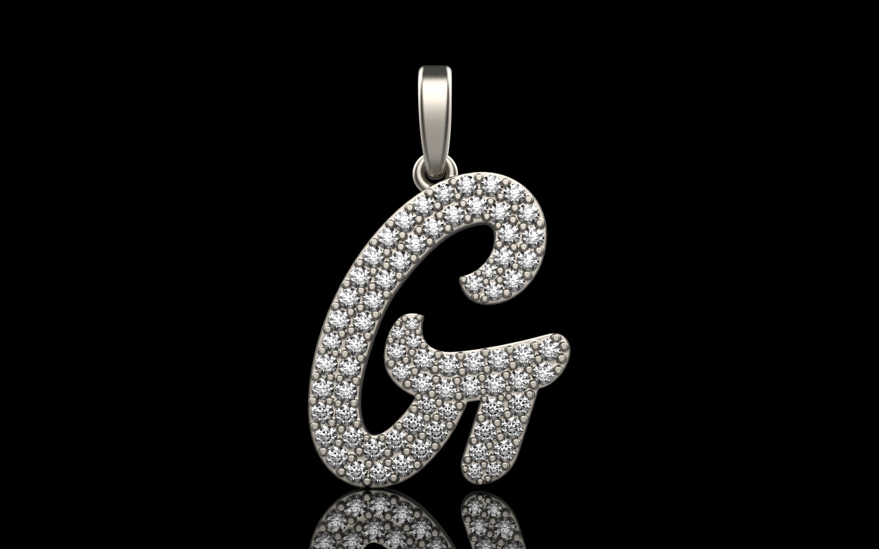 Initial letter G model 1140 3D print model_11