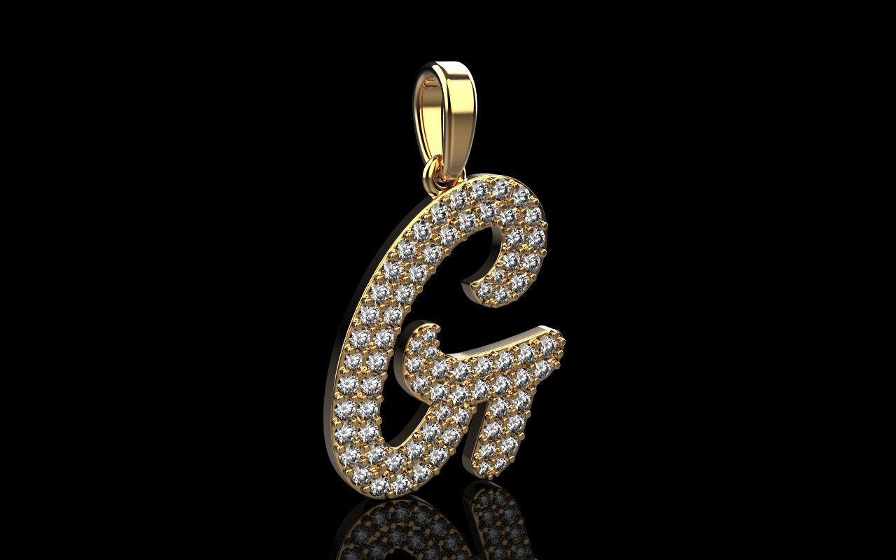 Initial letter G model 1140 3D print model_1