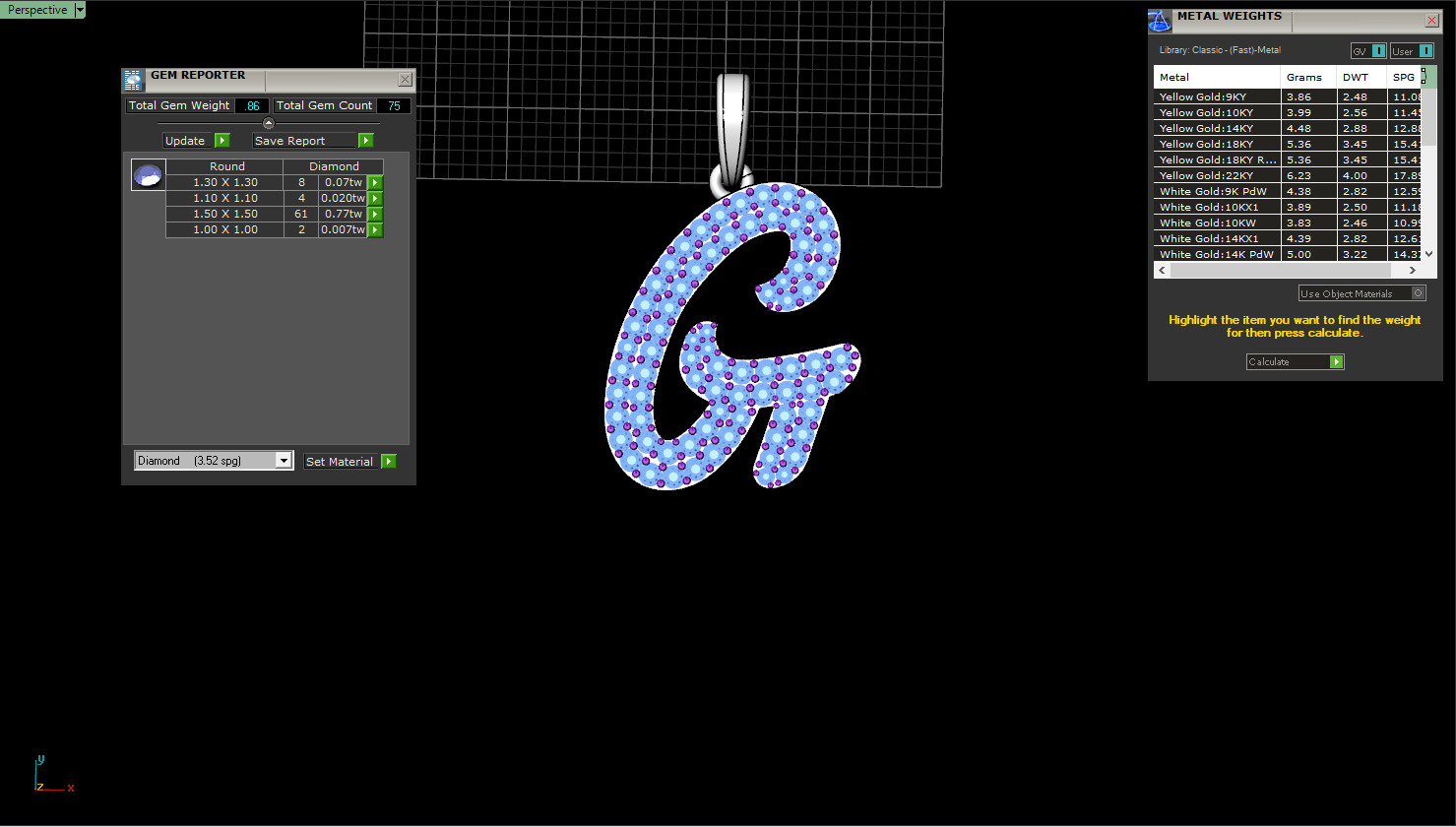 Initial letter G model 1140 3D print model_3