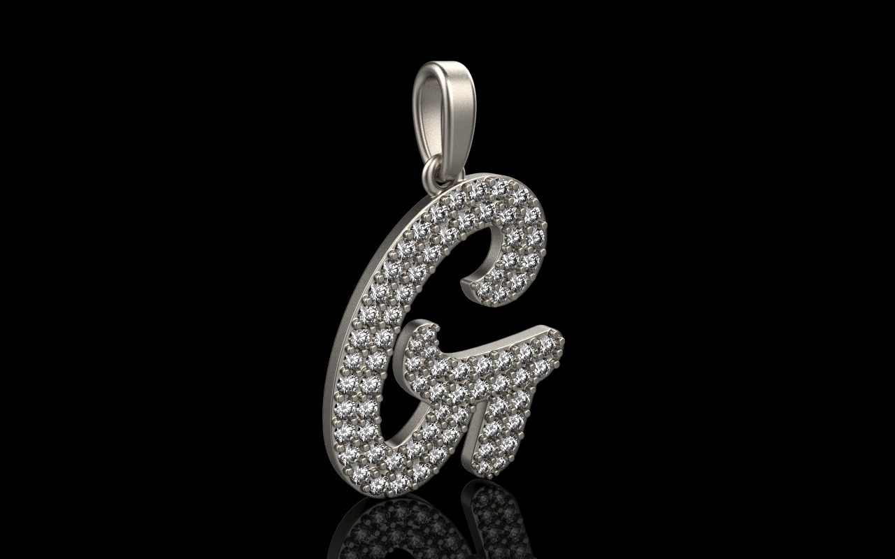 Initial letter G model 1140 3D print model_16