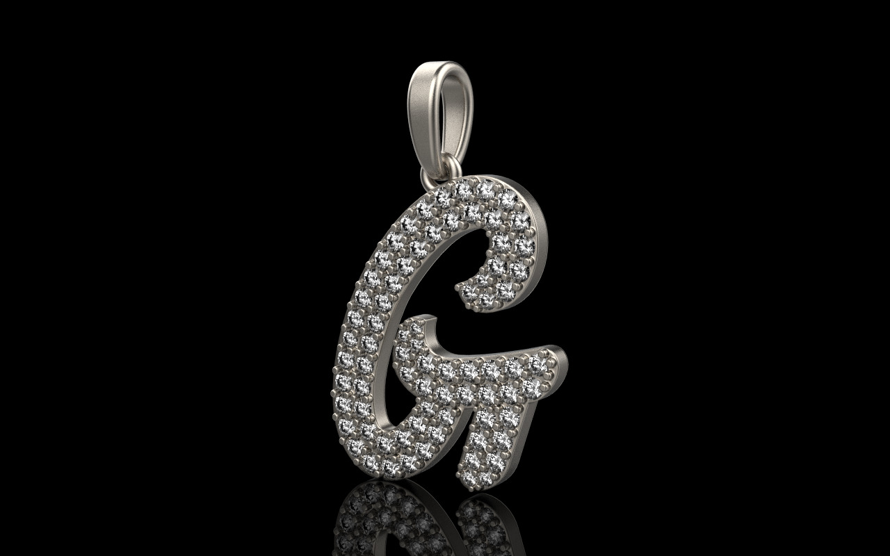 Initial letter G model 1140 3D print model_21