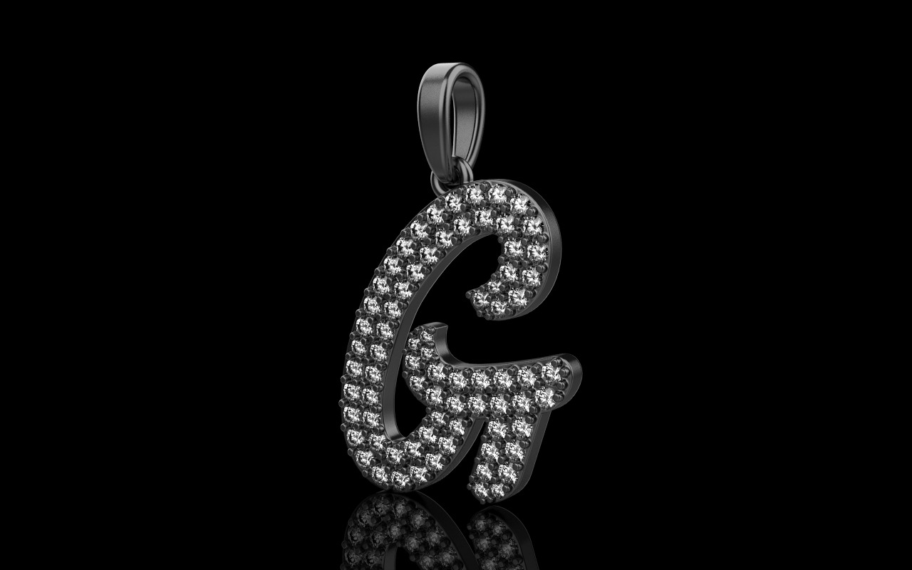 Initial letter G model 1140 3D print model_23