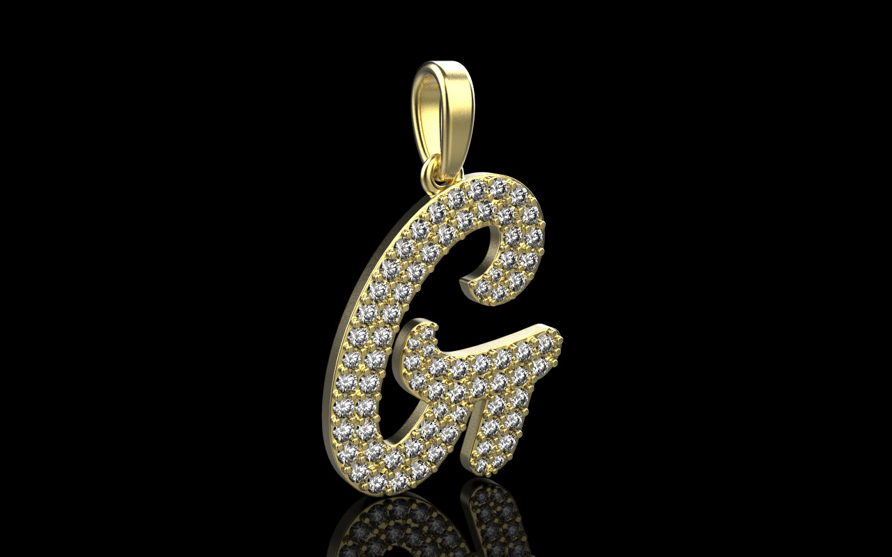 Initial letter G model 1140 3D print model_15