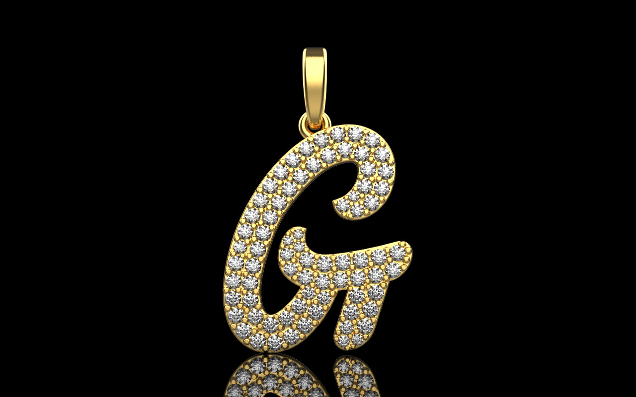 Initial letter G model 1140 3D print model_9