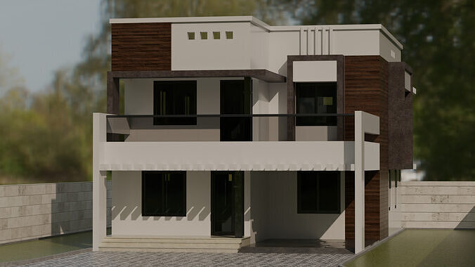 Modern House Low-poly 3D model