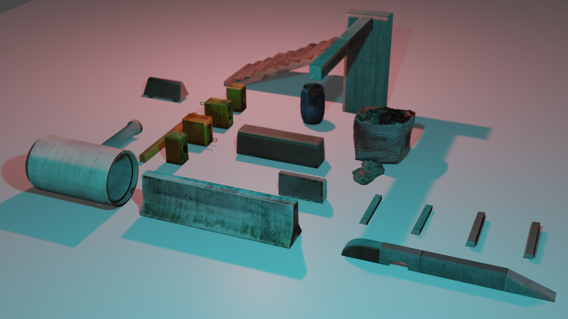 Low Poly Construction Materials 3D Pack Low-poly 3D model_7