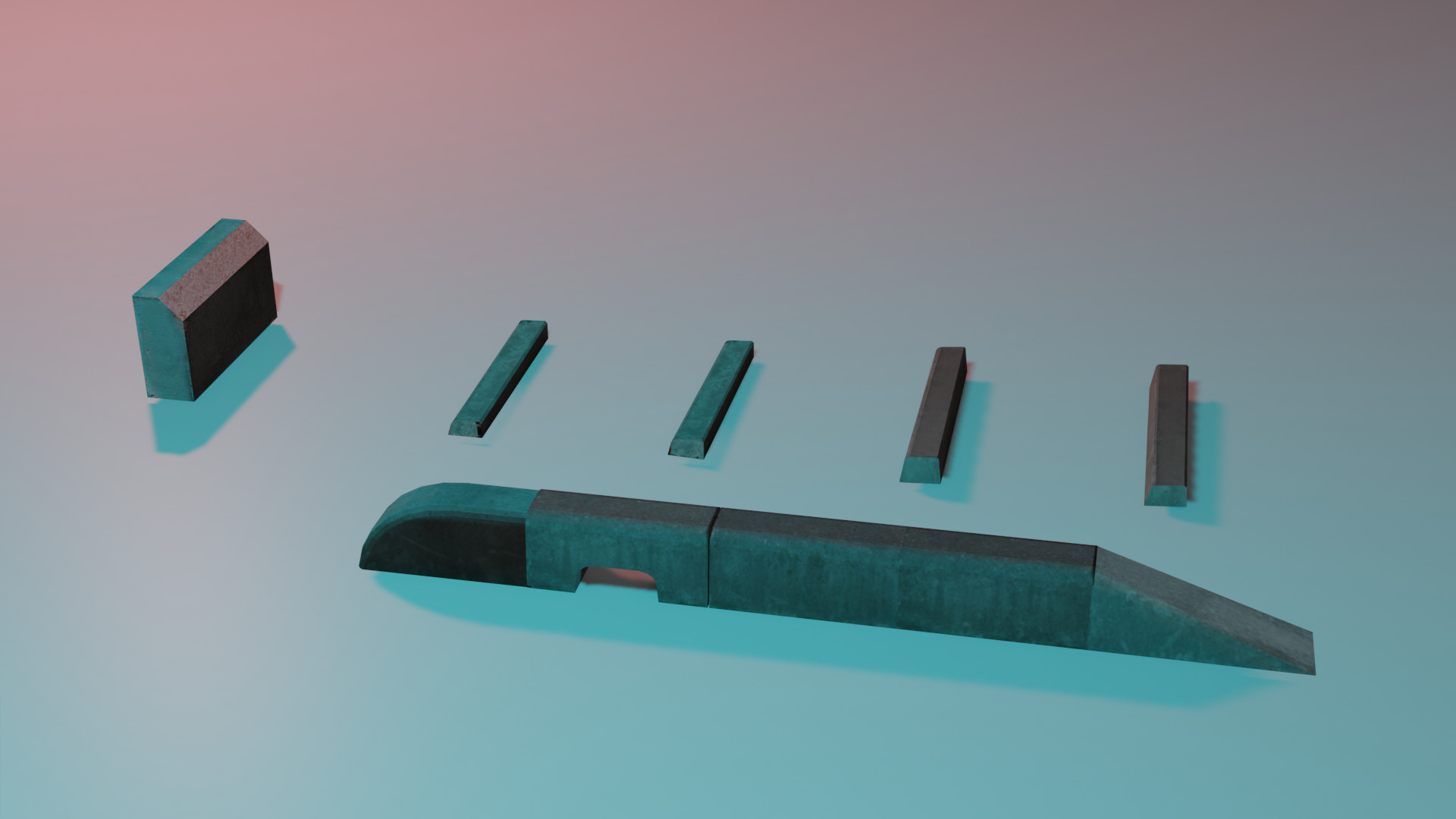 Low Poly Construction Materials 3D Pack Low-poly 3D model_6