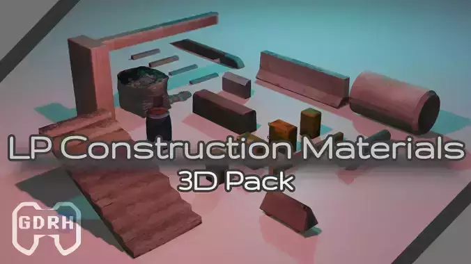 Low Poly Construction Materials 3D Pack Low-poly 3D model