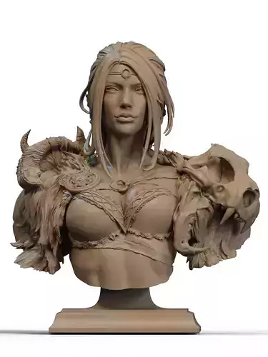 Barbarian Queen Bust 3D Print