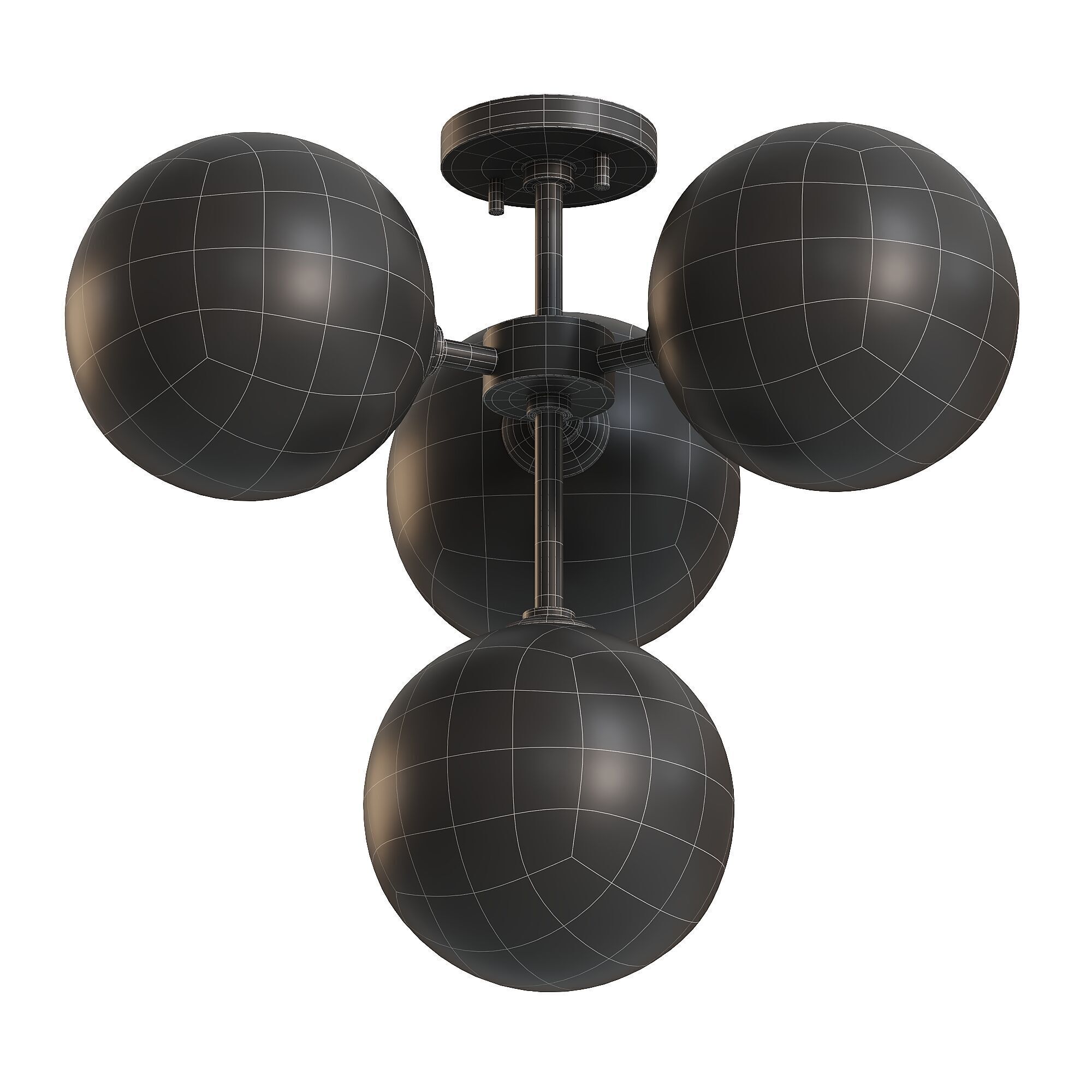 Ashleigh Semi Flush Ceiling Light 3D model_1