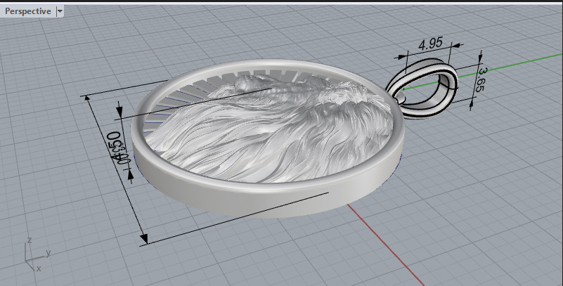 Lion pendant model 1144 3D print model_7