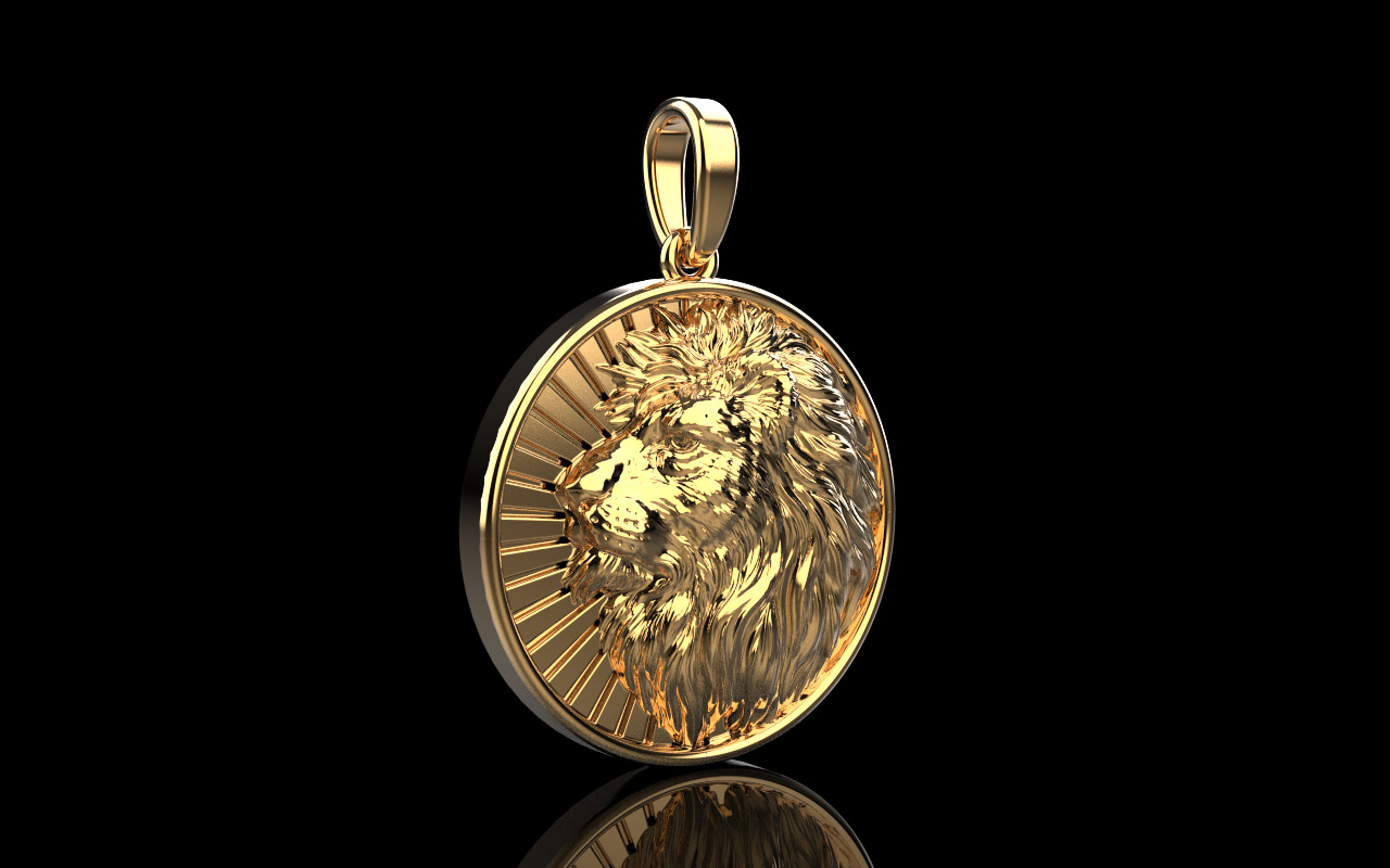 Lion pendant model 1144 3D print model_2