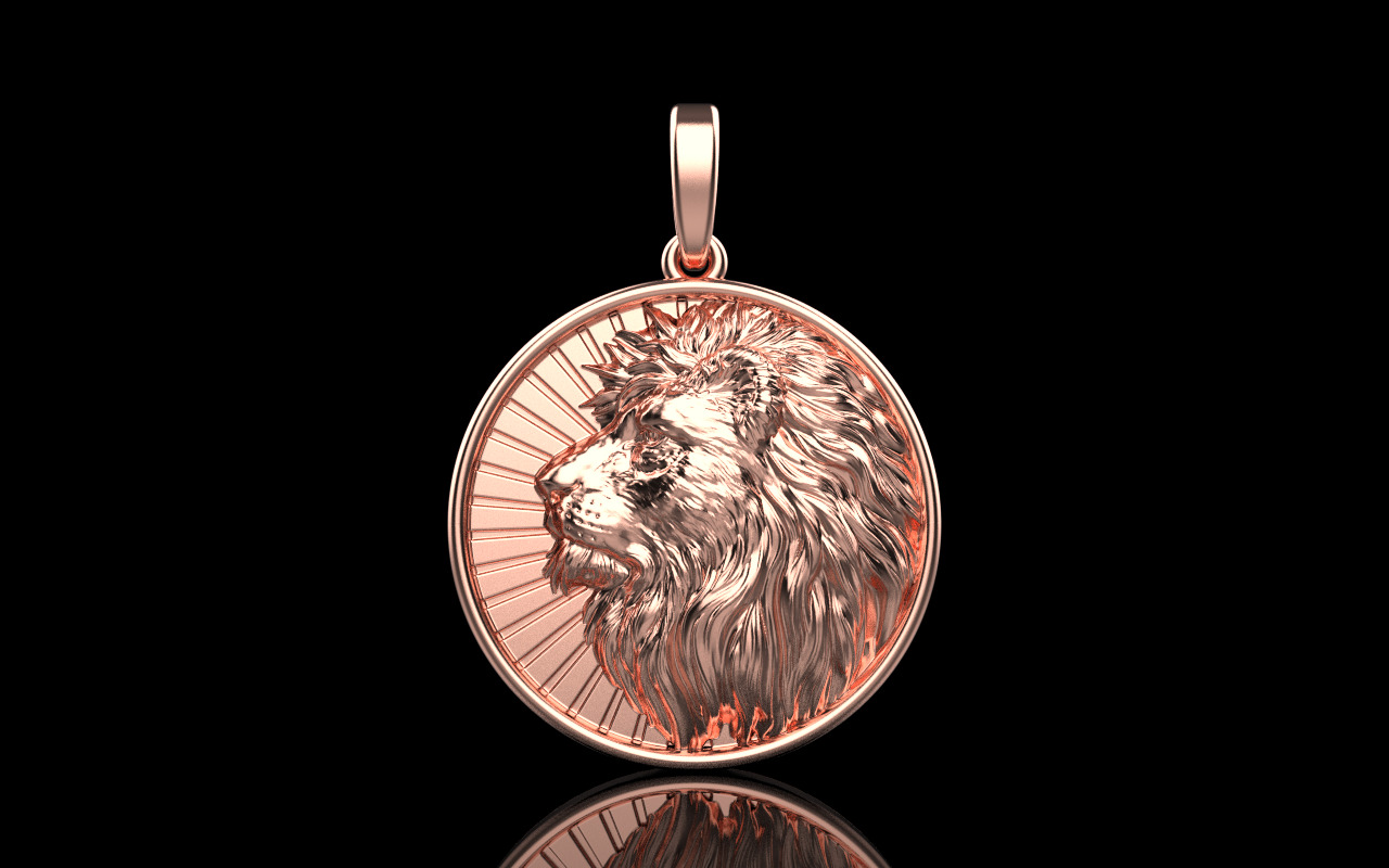 Lion pendant model 1144 3D print model_12