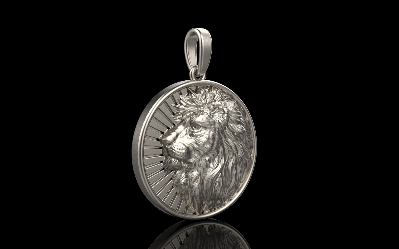 Lion pendant model 1144 3D print model_16