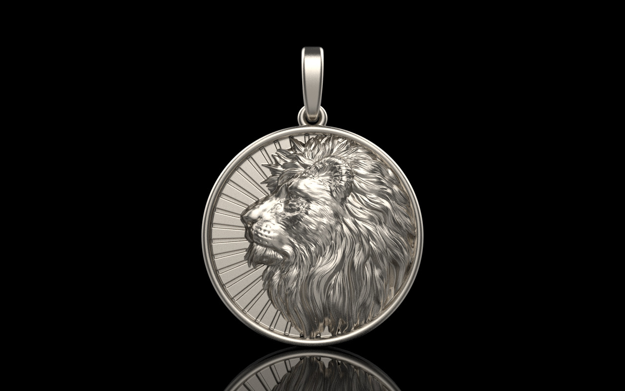 Lion pendant model 1144 3D print model_11
