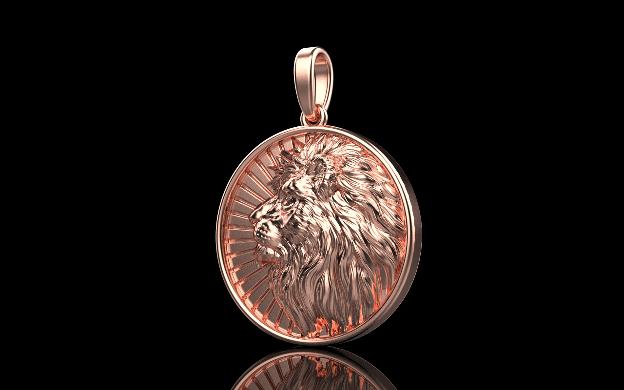 Lion pendant model 1144 3D print model_21