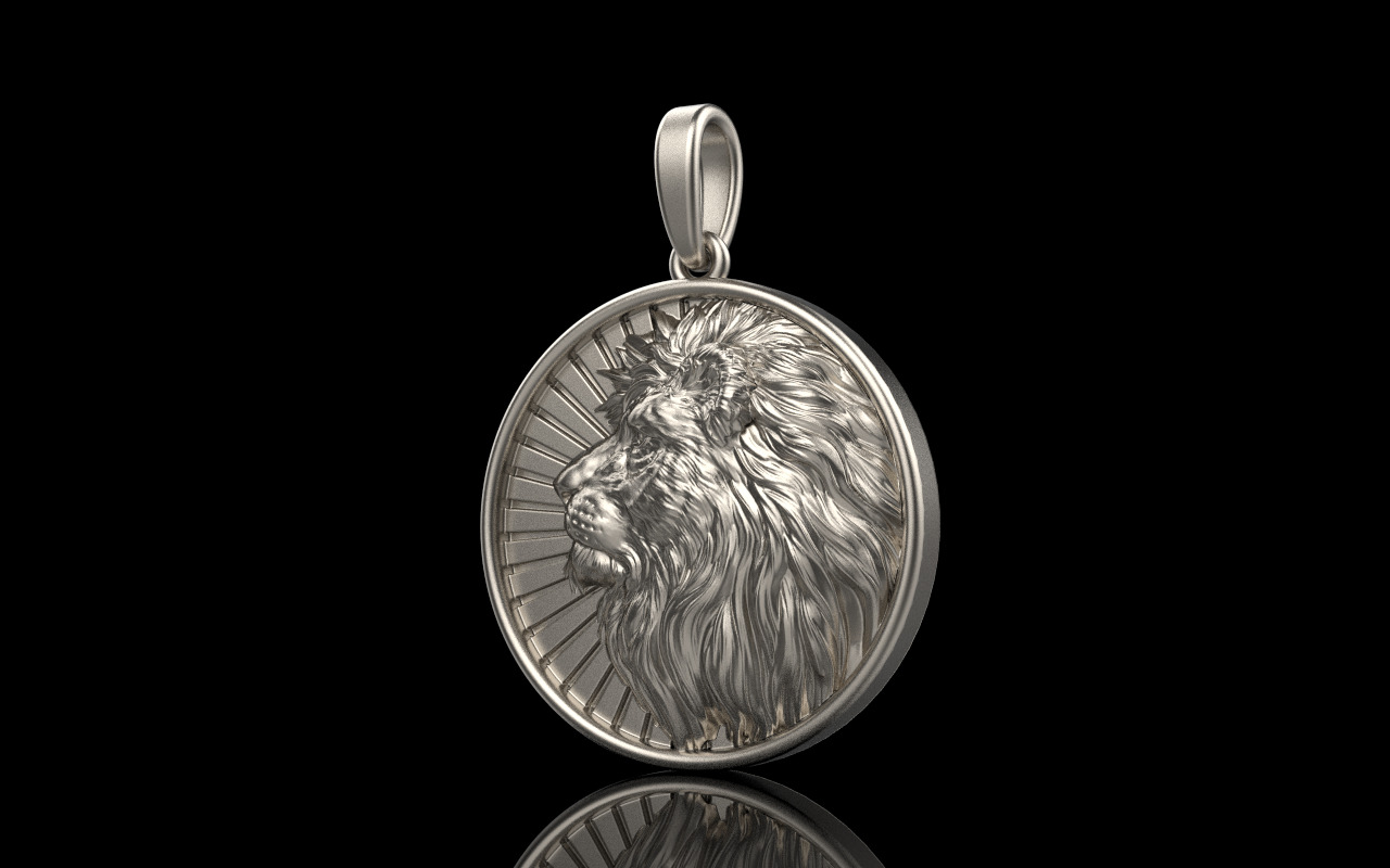 Lion pendant model 1144 3D print model_22