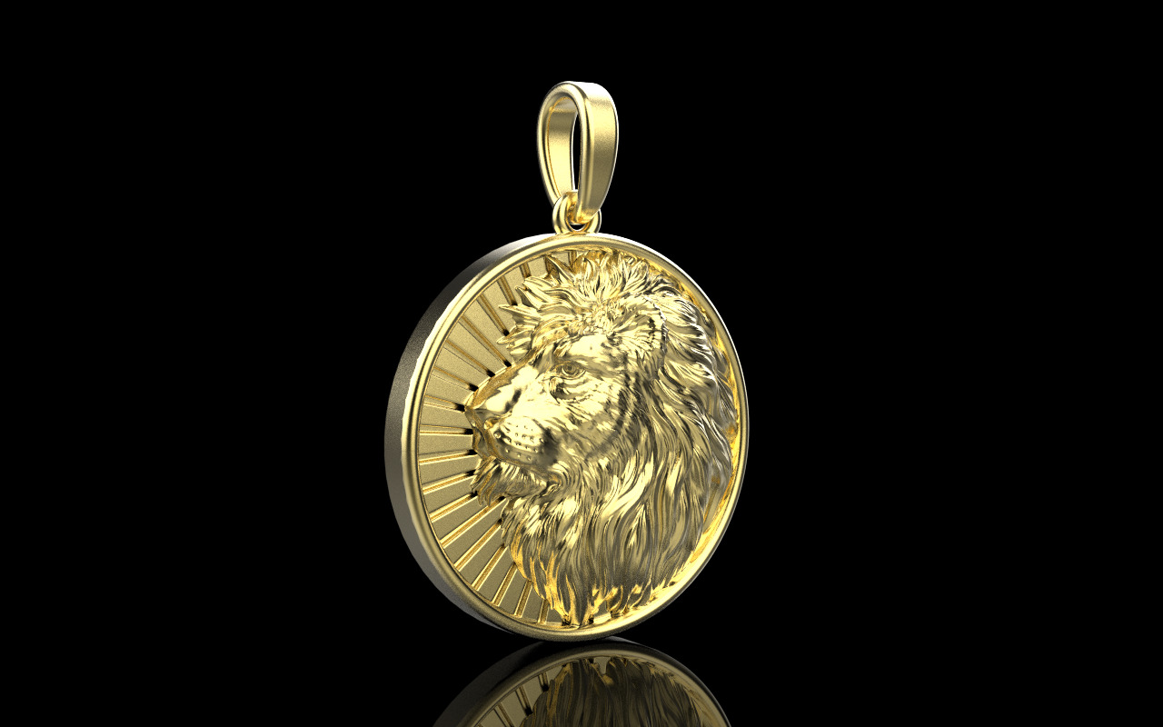 Lion pendant model 1144 3D print model_15