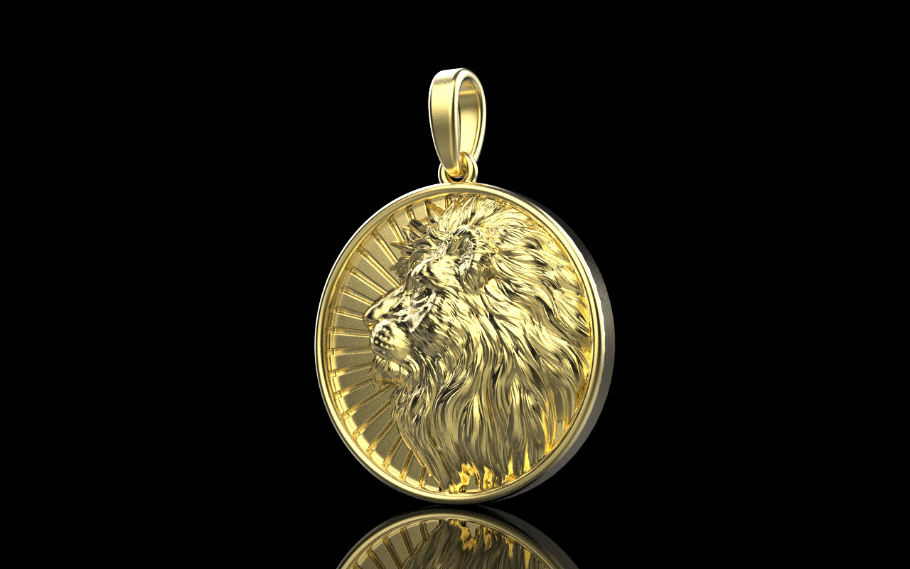 Lion pendant model 1144 3D print model_20