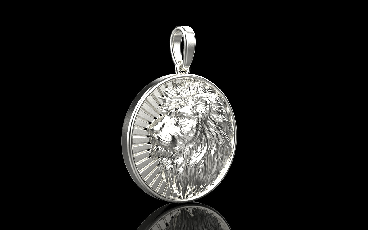 Lion pendant model 1144 3D print model_18