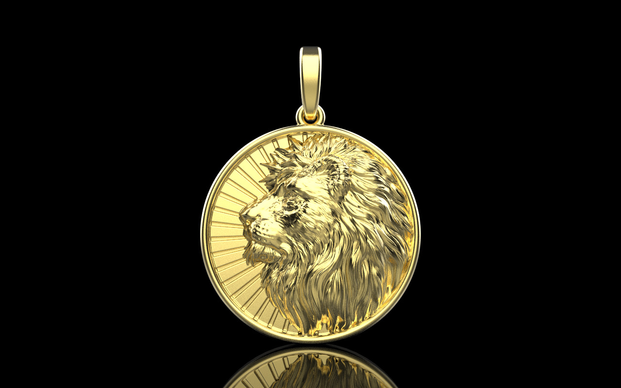 Lion pendant model 1144 3D print model_10