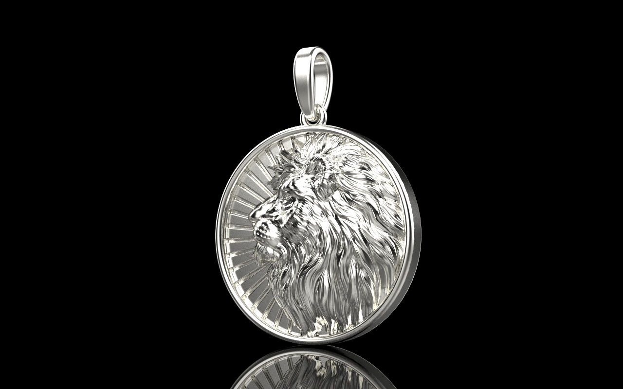 Lion pendant model 1144 3D print model_23