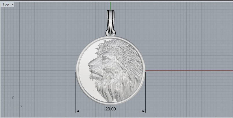 Lion pendant model 1144 3D print model_5
