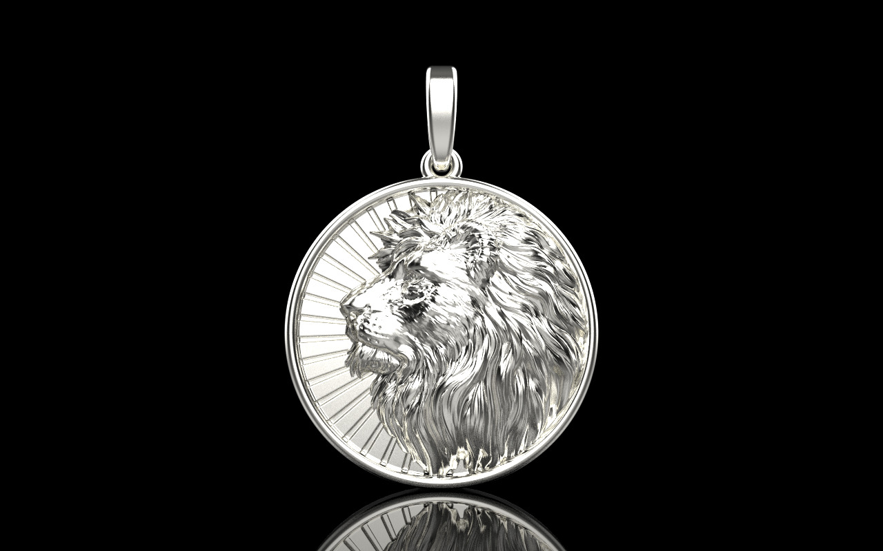 Lion pendant model 1144 3D print model_13