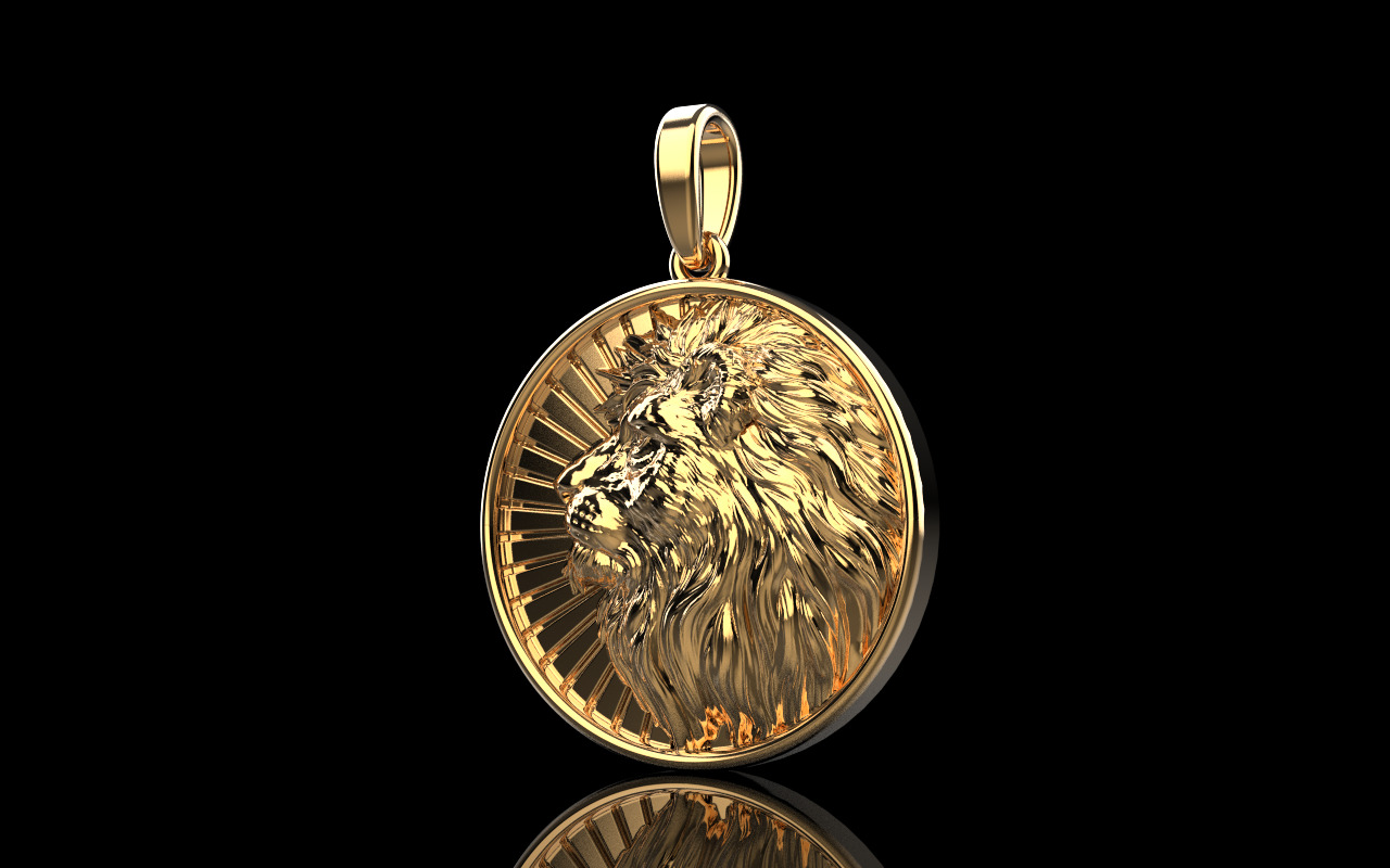 Lion pendant model 1144 3D print model_1