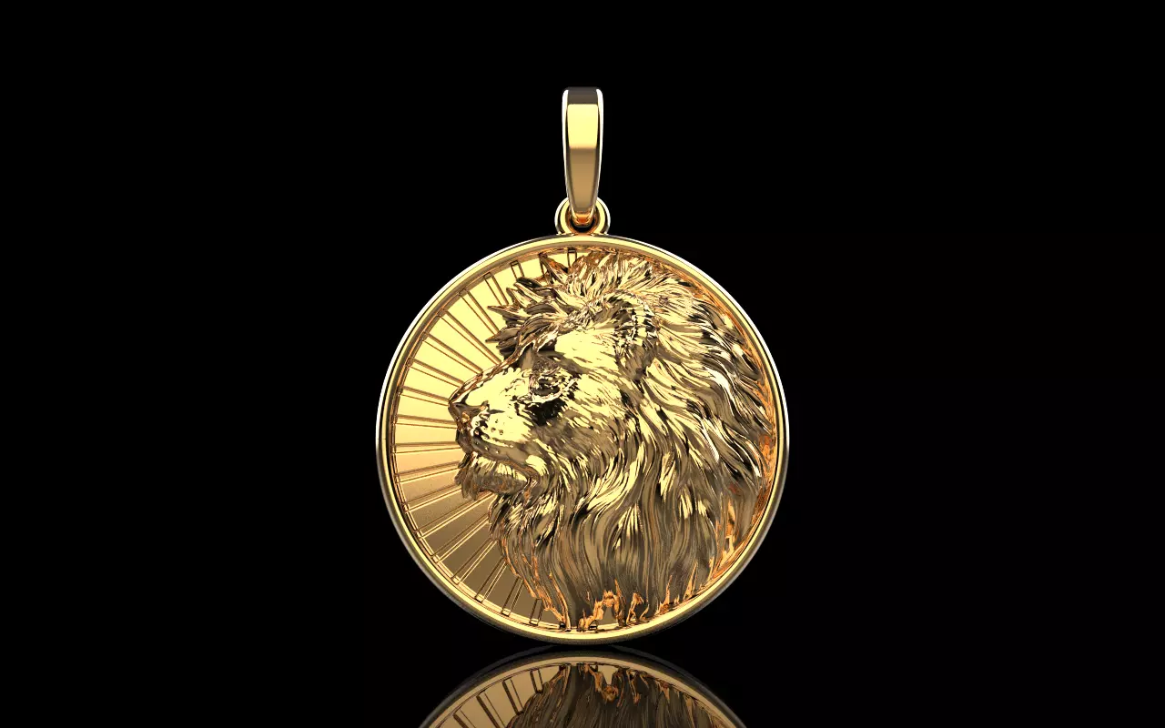 Lion pendant model 1144 3D print model_0