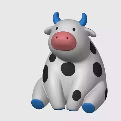 Sitting cow 3D print model