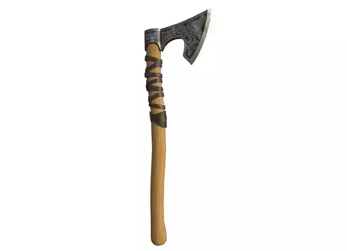 Medieval Battle Axe Low-poly 3D model