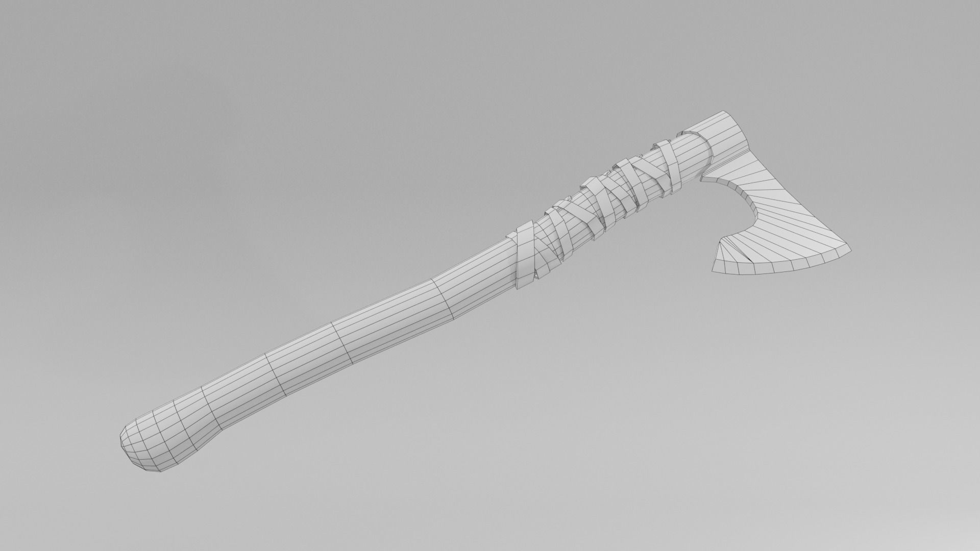 Medieval Battle Axe Low-poly 3D model_1
