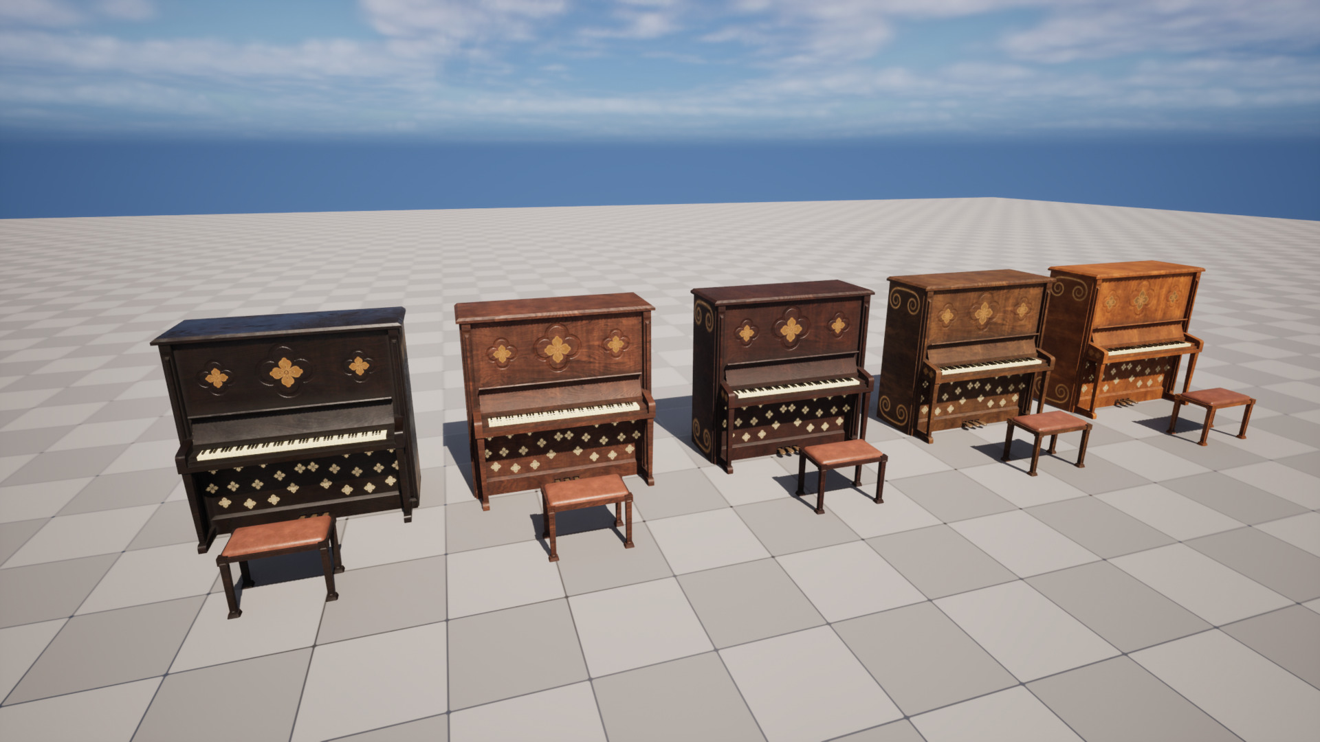 Piano Low-poly 3D model_4