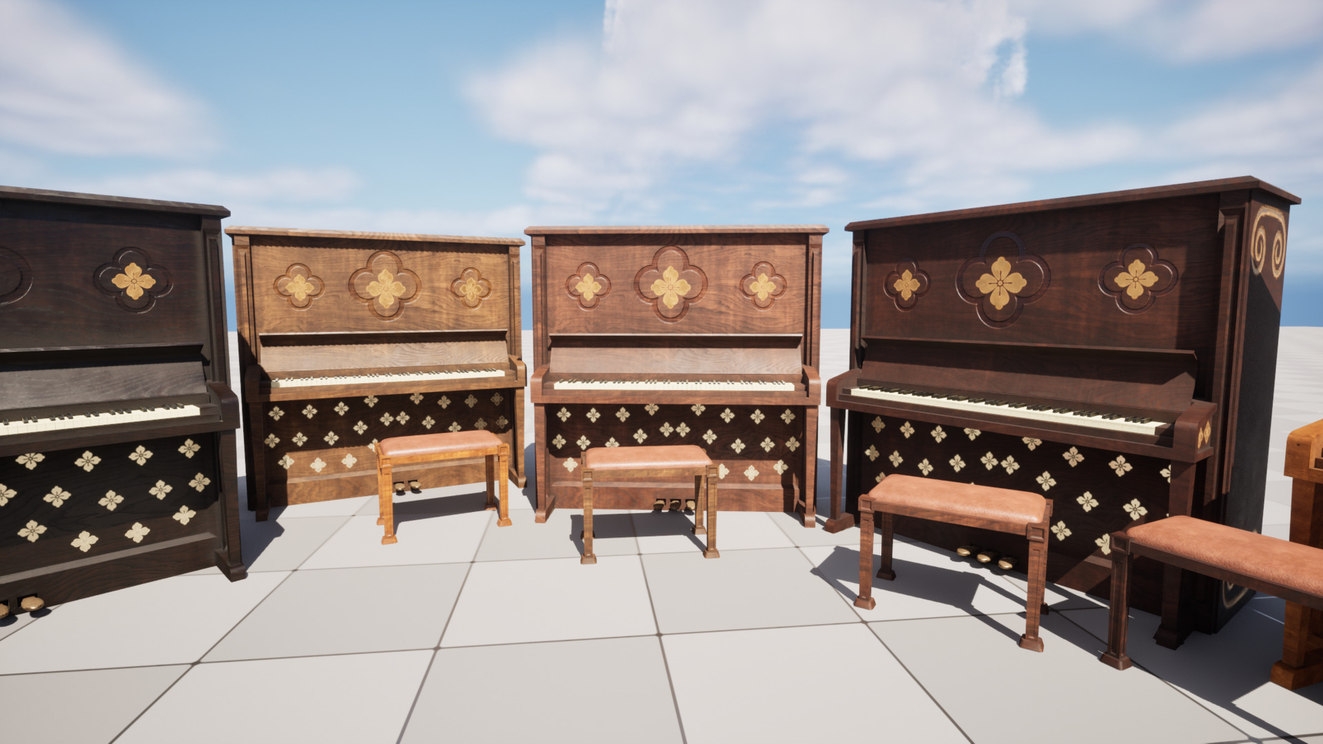 Piano Low-poly 3D model_3