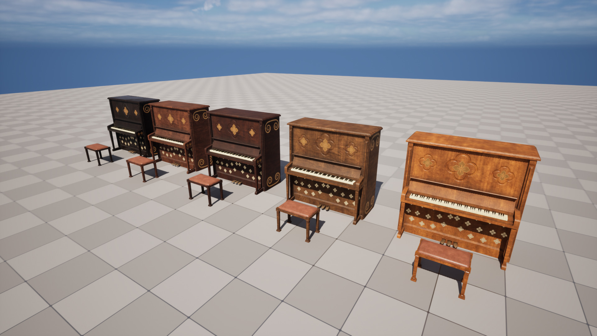 Piano Low-poly 3D model_5